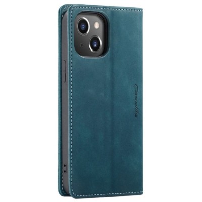 Apple iPhone 14 CaseMe Retro solidus atverčiamas žalias odinis dėklas - knygutė | Priedai.lt