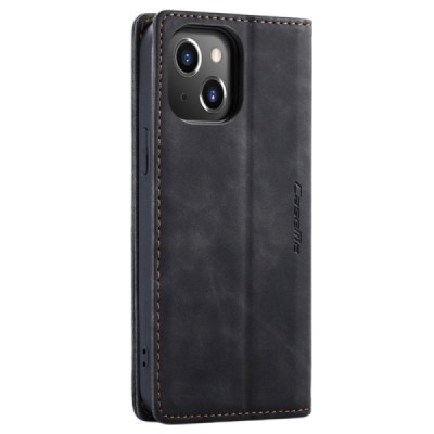 Apple iPhone 14 Plus CaseMe Retro solidus atverčiamas juodas odinis dėklas - knygutė | Priedai.lt
