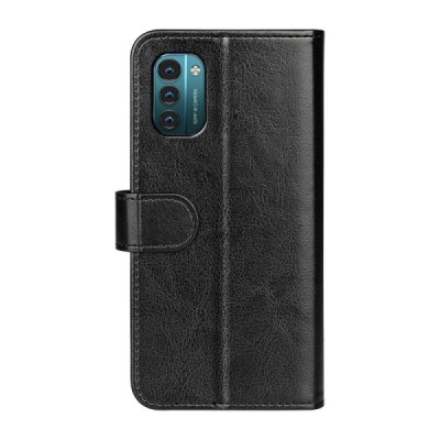Nokia G21 (G11) atverčiamas juodas odinis dėklas - piniginė | Priedai.lt