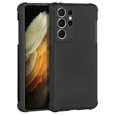 Samsung Galaxy S21 Ultra (G998B) „Matte“ sustiprintos apsaugos kieto silikono TPU juodas dėklas - nugarėlė | Priedai.lt