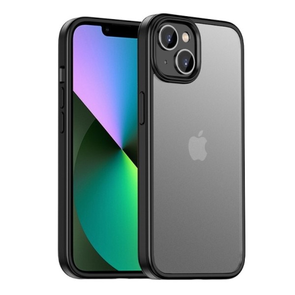 „IPAKY“ Rubberized kaaned - Läbipaistev, must (iPhone 14)