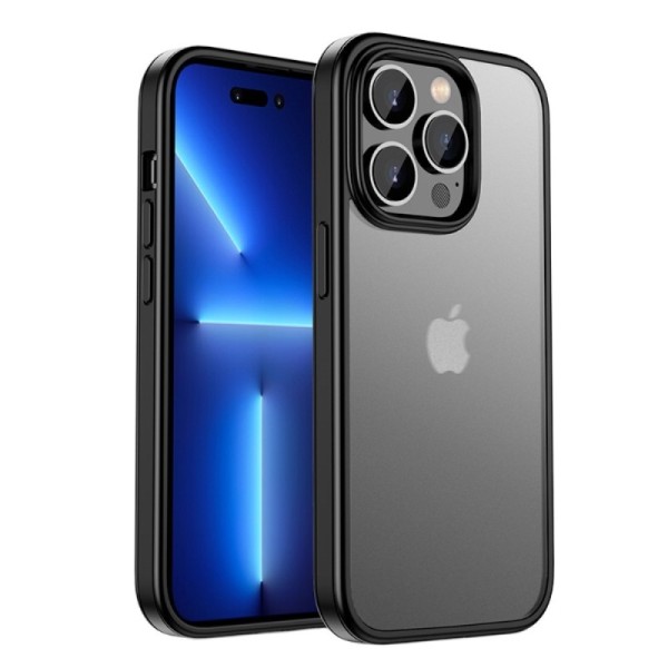 „IPAKY“ Rubberized kaaned - Läbipaistev, must (iPhone 14 Pro Max)