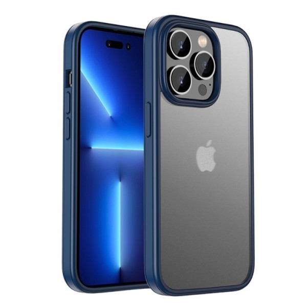 „IPAKY“ Rubberized kaaned - Läbipaistev, tumesinine (iPhone 14 Pro Max)