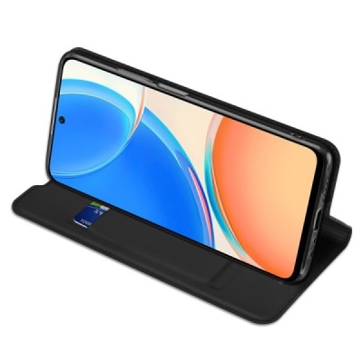 „Dux Ducis“ Skin serijos Huawei Honor X8 juodas odinis atverčiamas dėklas | Priedai.lt