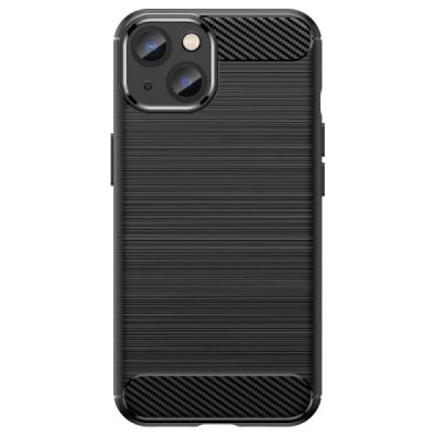 Apple iPhone 14 „Carbon“ kieto silikono TPU juodas dėklas - nugarėlė | Priedai.lt