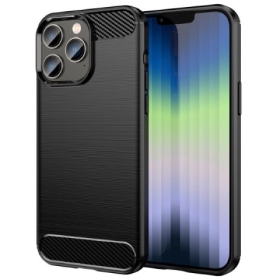 Apple iPhone 14 Pro Max „Carbon“ kieto silikono TPU juodas dėklas - nugarėlė | Priedai.lt