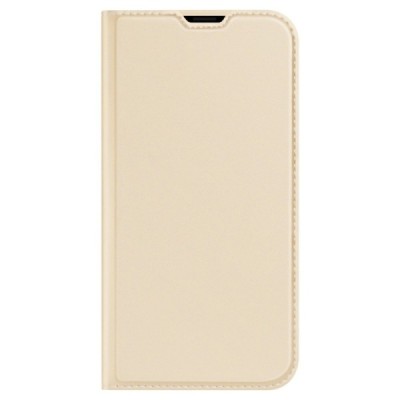 „Dux Ducis“ Skin serijos Apple iPhone 14 auksinis odinis atverčiamas dėklas | Vacins.lv