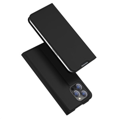 „Dux Ducis“ Skin serijos Apple iPhone 14 Pro Max juodas odinis atverčiamas dėklas | Priedai.lt