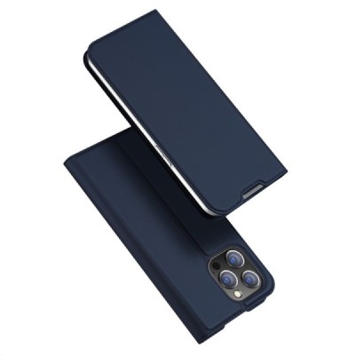 „Dux Ducis“ Skin serijos Apple iPhone 14 Pro Max tamsiai mėlynas odinis atverčiamas dėklas | Priedai.lt