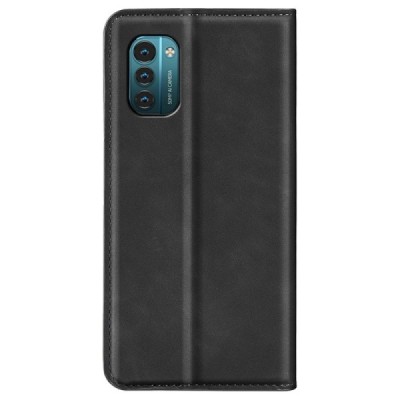 Nokia G21 (G11) „Split“ juodas odinis atverčiamas dėklas - knygutė | Priedai.lt
