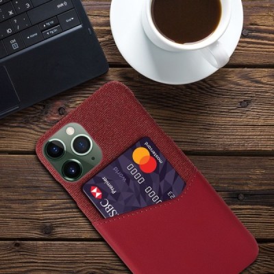 „KSQ“ Shell Apple iPhone 14 Pro raudonas odinis dėklas - nugarėlė su kišenėle kortelėms | Priedai.lt
