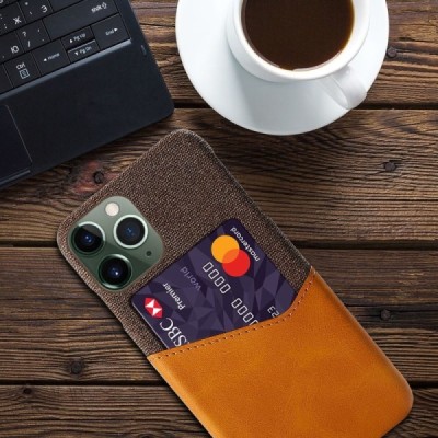„KSQ“ Shell Apple iPhone 14 Pro Max rudas odinis dėklas - nugarėlė su kišenėle kortelėms | Priedai.lt