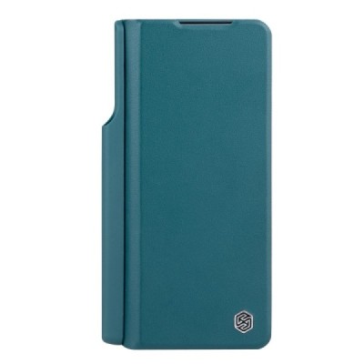 Prabangus „Nillkin“ Qin Pro serijos žalias odinis atverčiamas Samsung Galaxy Z Fold4 5G (F936B) dėklas | Priedai.lt