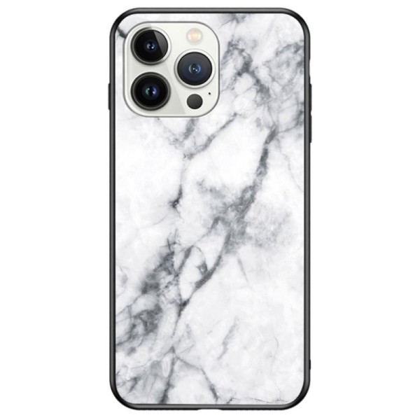 „Marble“ Kõva silikoon (TPU) kaaned - valge (iPhone 14 Pro)