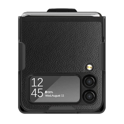 Samsung Galaxy Z Flip3 (F711) Rotary Belt Clip plastikinis juodas dėklas su laikikliu | Priedai.lt