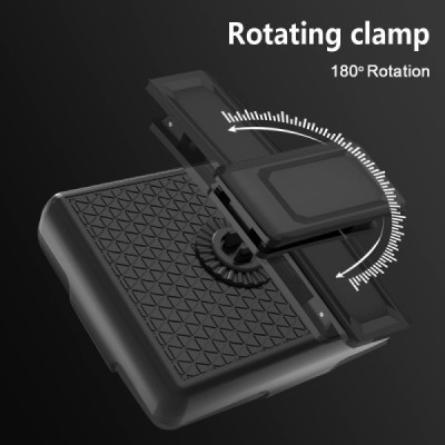 Samsung Galaxy Z Flip3 (F711) Rotary Belt Clip plastikinis juodas dėklas su laikikliu | Priedai.lt