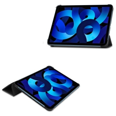 Apple iPad 10.9 (2022) atverčiamas juodas odinis dėklas - knygutė (sulankstomas) | Priedai.lt