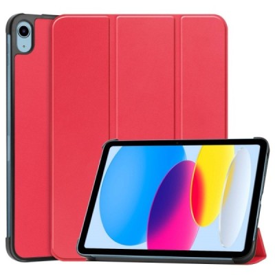 Apple iPad 11 2025, iPad 10,9 2022 atverčiamas raudonas odinis dėklas - knygutė (sulankstomas) | Priedai.lt