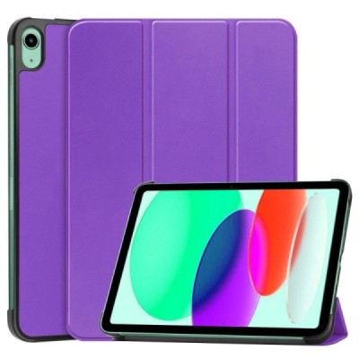 Apple iPad 11 2025, iPad 10,9 2022 atverčiamas violetinis odinis dėklas - knygutė (sulankstomas) | Priedai.lt