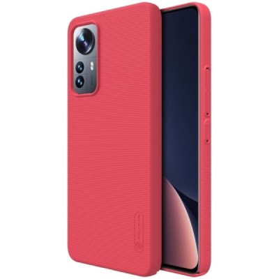 Nillkin Frosted Shield Xiaomi 12 Lite raudonas plastikinis dėklas | Priedai.lt