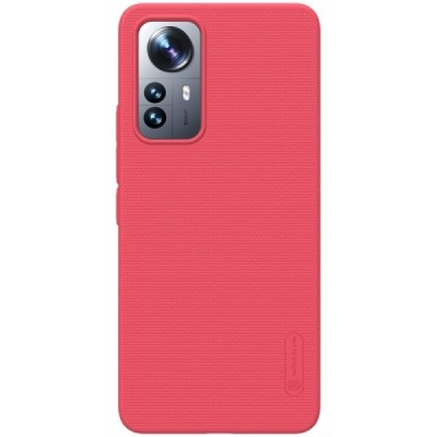 Nillkin Frosted Shield Xiaomi 12 Lite raudonas plastikinis dėklas | Priedai.lt