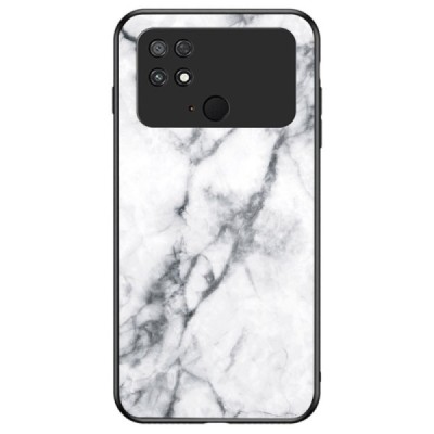 Xiaomi Poco C40 „Marble“ kieto silikono TPU baltas dėklas - nugarėlė | Priedai.lt