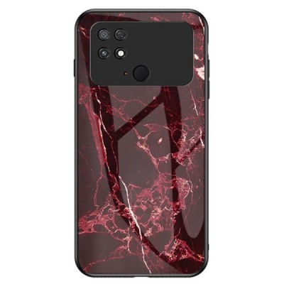 Xiaomi Poco C40 „Marble“ kieto silikono TPU raudonas dėklas - nugarėlė | Priedai.lt