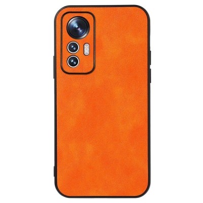 „Deluxe Leather“ Xiaomi 12 Lite oranžinis odinis dėklas | Priedai.lt