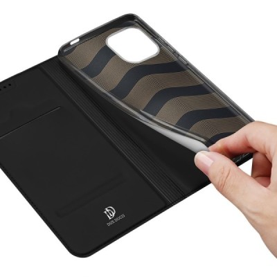 „Dux Ducis“ Skin serijos Xiaomi Redmi A1 juodas odinis atverčiamas dėklas | Priedai.lt