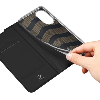 „Dux Ducis“ Skin serijos Huawei Honor 70 juodas odinis atverčiamas dėklas | Priedai.lt