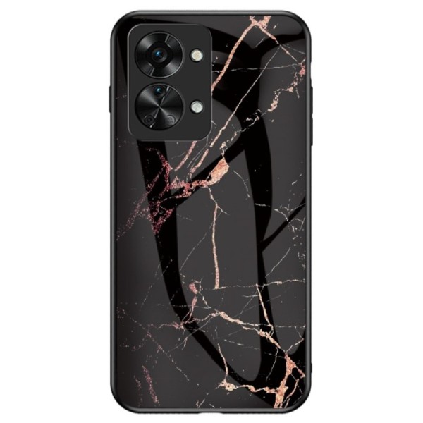 „Marble“ Kõva silikoon (TPU) kaaned - must / kuldne (OnePlus Nord 2T 5G)