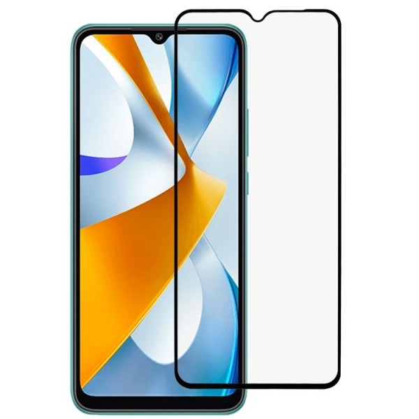„Rurihai“ Tempered Glass täielik katvus kaitsev ekraaniklaas 2.5D - must (Poco C40)