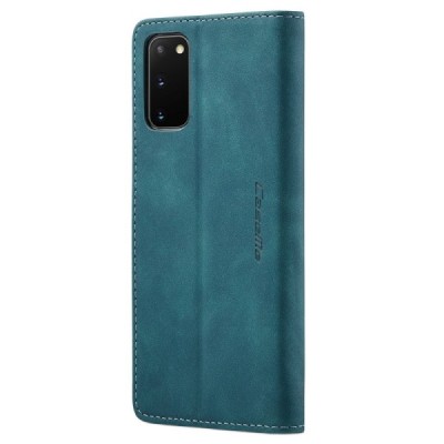 Samsung Galaxy S20 (G980) CaseMe Retro solidus atverčiamas žalias odinis dėklas - knygutė | Priedai.lt