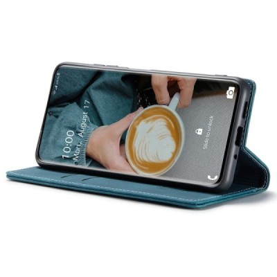 Samsung Galaxy S20 (G980) CaseMe Retro solidus atverčiamas žalias odinis dėklas - knygutė | Priedai.lt