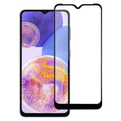 Samsung Galaxy A23 5G (SM-A236B) „Mocolo“ 2.5D 9H Tempered Glass sustiprintos apsaugos juodas pilnai dengiantis apsauginis ekran