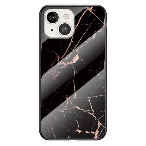 „Marble“ Kõva silikoon (TPU) kaaned - must / kuldne (iPhone 14)