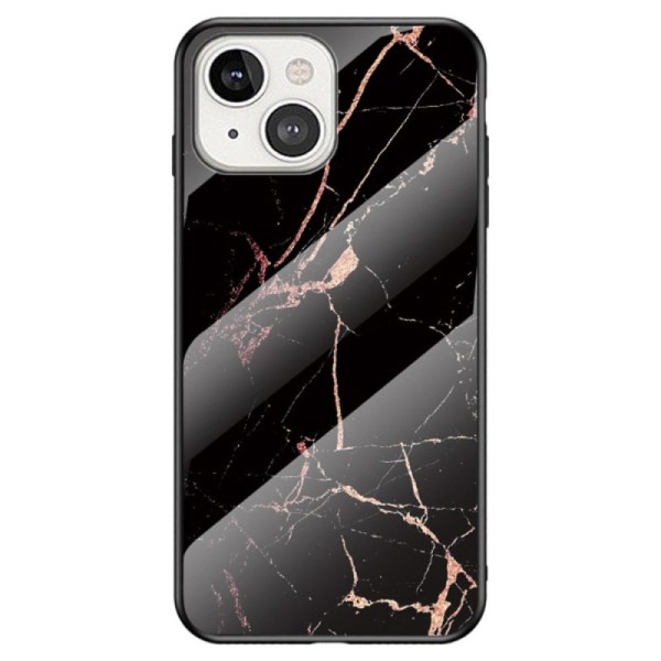 „Marble“ Kõva silikoon (TPU) kaaned - must / kuldne (iPhone 14 Plus)