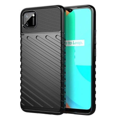 Realme C11 Twill kieto silikono TPU juodas dėklas - nugarėlė | Priedai.lt