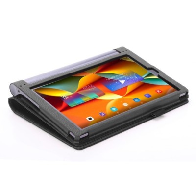 Lenovo Yoga Tab 3 Pro 10.1" ir Yoga Tab 3 Plus 10.1" „Leather“ atverčiamas juodas odinis dėklas (sulankstomas) | Priedai.lt