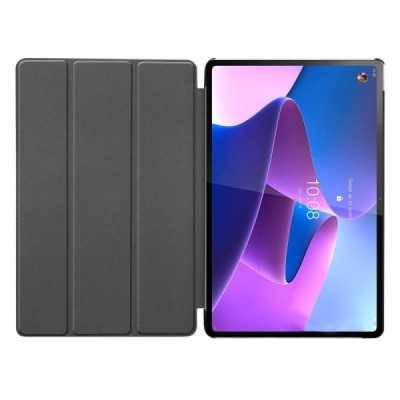 Lenovo Tab P12 Pro 12.6" (Q706F) atverčiamas juodas odinis dėklas (sulankstomas) | Priedai.lt