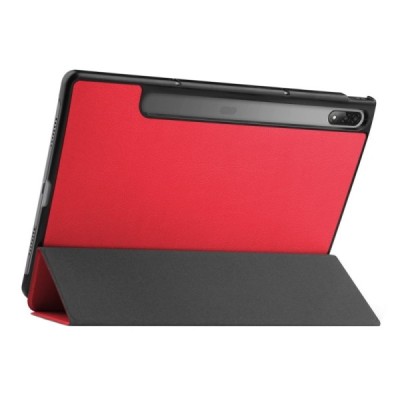 Lenovo Tab P12 Pro 12.6" (Q706F) atverčiamas raudonas odinis dėklas (sulankstomas) | Priedai.lt