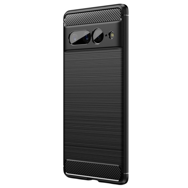 „Carbon“ Kõva silikoon (TPU) kaaned - must (Pixel 7 Pro)