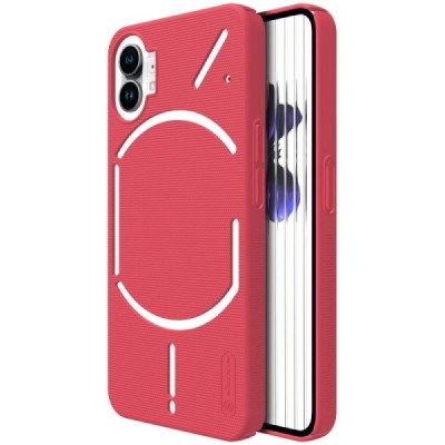 Nillkin Frosted Shield Nothing Phone 1 5G raudonas plastikinis dėklas | Priedai.lt