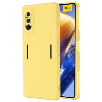 Xiaomi Poco F4 GT Shell kieto silikono TPU geltonas dėklas - nugarėlė | Priedai.lt