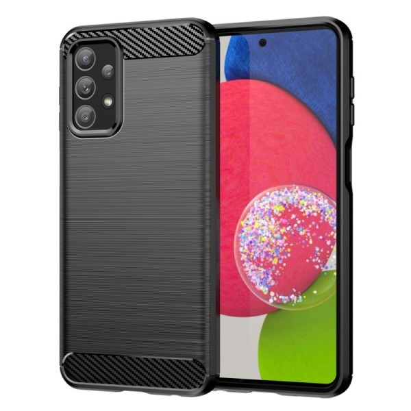 „Carbon“ Kõva silikoon (TPU) kaaned - must (Galaxy A23 4G)