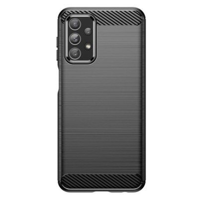 Samsung Galaxy A23 4G (SM-A235F) „Carbon“ kieto silikono TPU juodas dėklas - nugarėlė | Priedai.lt