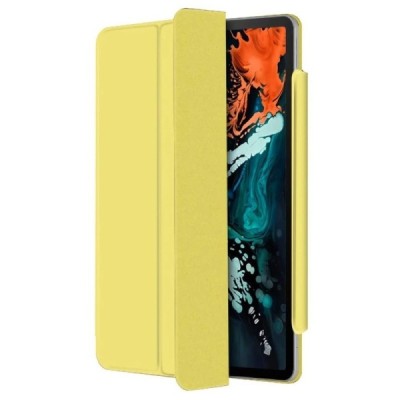 Apple iPad Pro 11 (2022 / 2021 / 2020 / 2018 / Air 4 2020) Leather Smart Cover geltonas atverčiamas dėklas | Priedai.lt