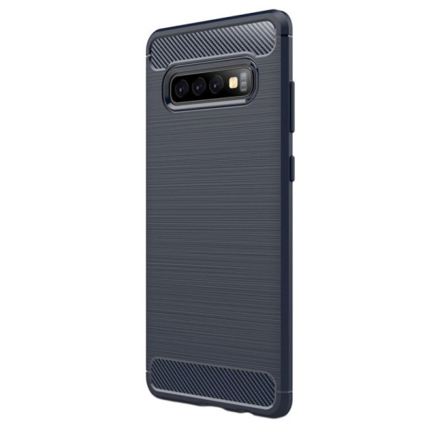 „Carbon“ Kõva silikoon (TPU) kaaned - tumesinine (Galaxy S10+)