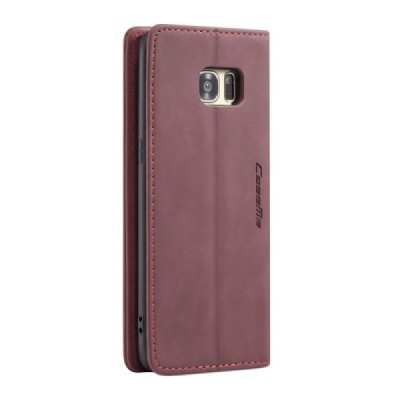 Samsung Galaxy S7 Edge (G935) CaseMe Retro solidus atverčiamas bordo odinis dėklas - knygutė | Priedai.lt