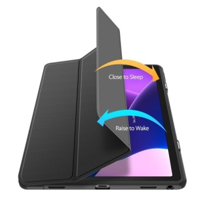 Lenovo Tab M10 Plus 10.6" Gen 3 „Dux Ducis“ Toby atverčiamas juodas odinis dėklas - knygutė | Priedai.lt